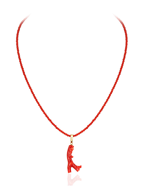 Necklace with coral pendant, 1