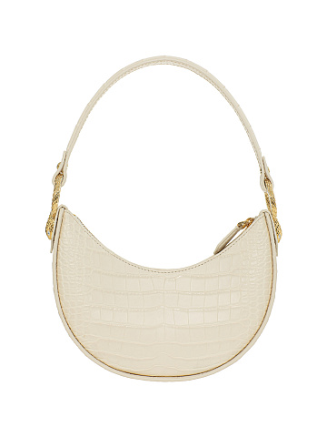 Half Moon Bag in Milky Crocodile Leather, 1
