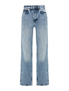 Джинсы из хлопка прямые голубого цвета с потертостями YANA Jeans Джинсы из хлопка прямые голубого цвета с потертостями YANA Jeans