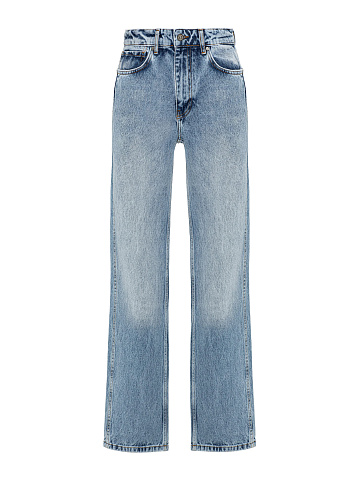 Light Blue Straight Leg Jeans, 1