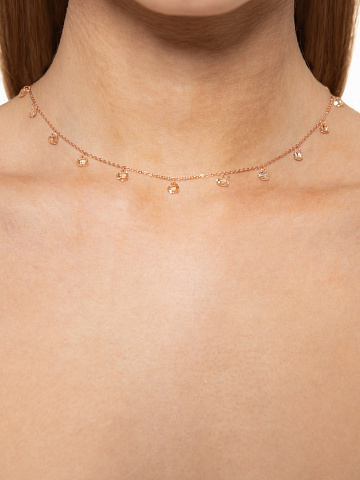 Gold-plated silver necklace with heart-shaped cubic zirconia, 2