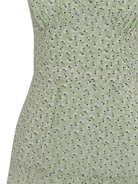 Green sundress with floral print, 3 Green sundress with floral print, 3