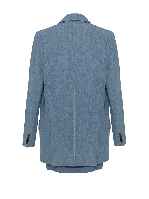 Blue denim two-piece suit, 2 Blue denim two-piece suit, 2