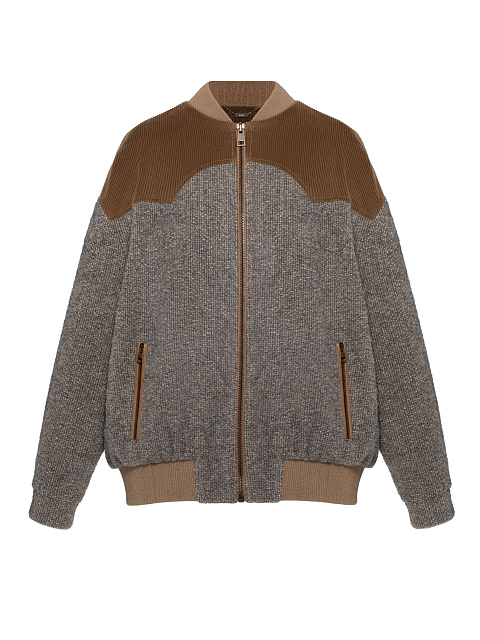 Grey Lurex Boucle Wool Bomber Jacket, 1 Grey Lurex Boucle Wool Bomber Jacket, 1