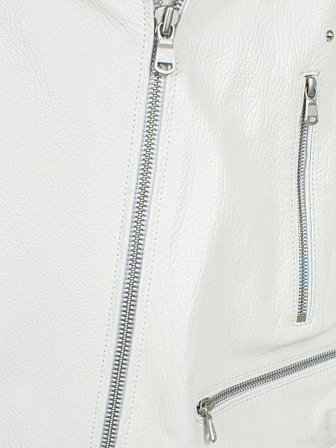 White Studded Leather & Shearling Vest, 3 White Studded Leather & Shearling Vest, 3
