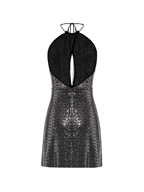 Dark Grey Sequin Mini Dress, 2 Dark Grey Sequin Mini Dress, 2