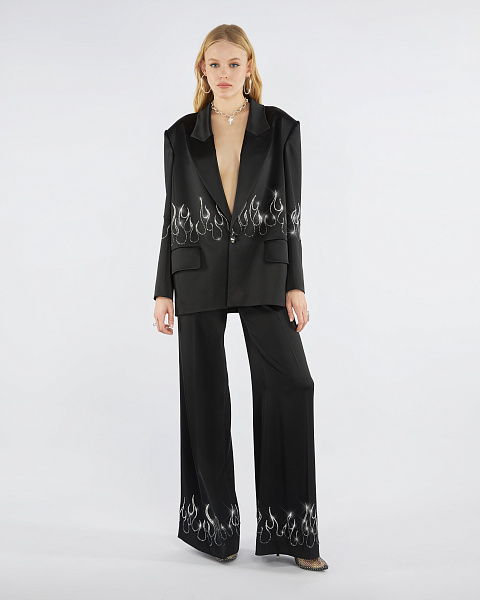 Black Rhinestones Silk Suit, 7 Black Rhinestones Silk Suit, 7
