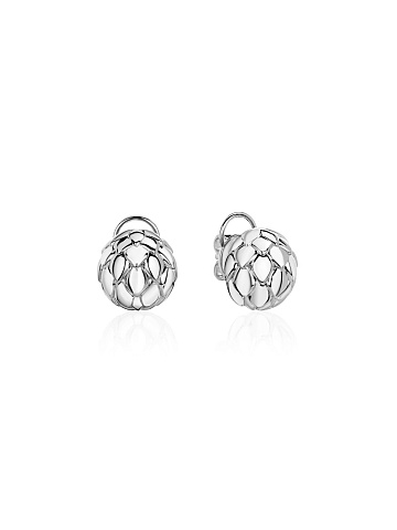 White gold stud earrings with scales, 1