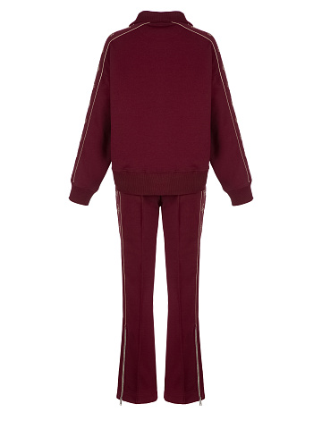 Bordeaux Embroidered Jersey Suit, 2
