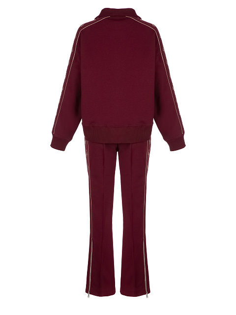 Bordeaux Embroidered Jersey Suit, 2