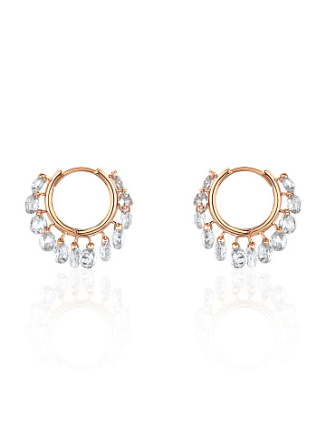 Rose Gold & Diamonds Small Hoops, 1