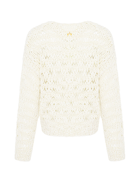 White Silk & Cashmere Cropped Sweater, 2 White Silk & Cashmere Cropped Sweater, 2