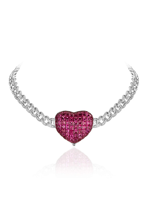White gold necklace with rubies, 1