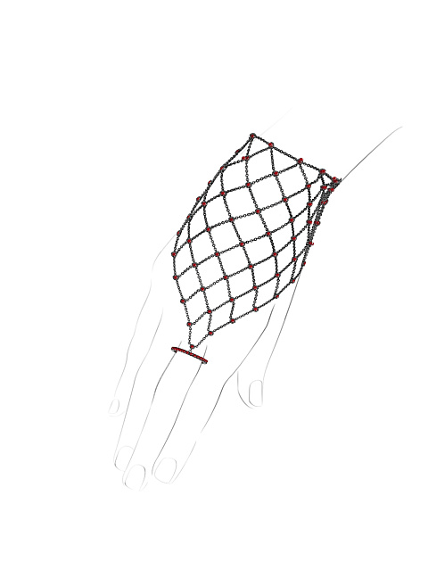 Black Gold Garnet Slave Bracelet, 1