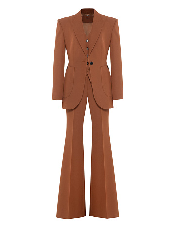Brown three-piece suit with flared trousers, 2