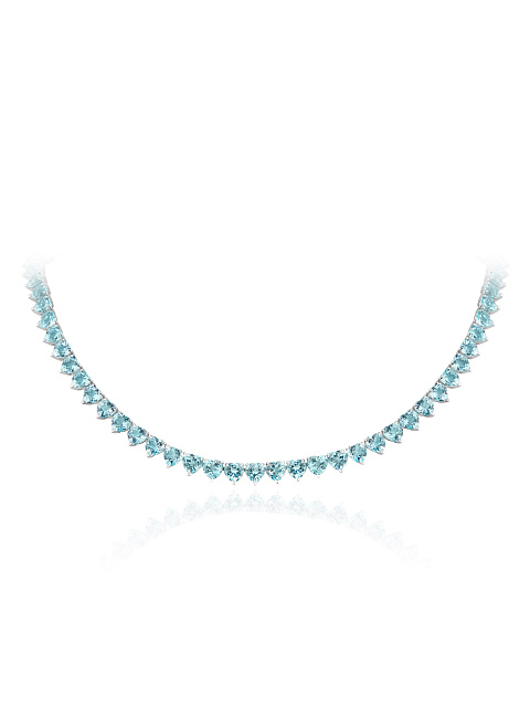 White gold necklace with Sky topazes in heart cut, 1