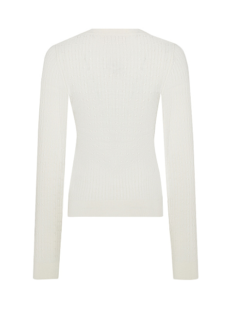 White Braided Cashmere V-neck Sweater, 2 White Braided Cashmere V-neck Sweater, 2