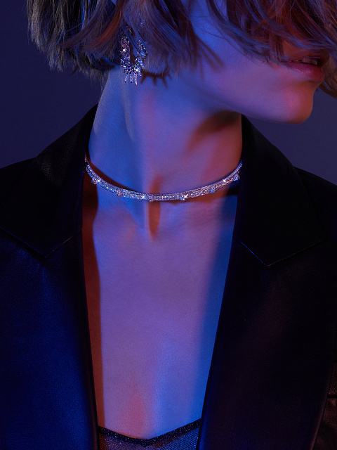 Round Diamond & White Gold Hoop Earrings, 3