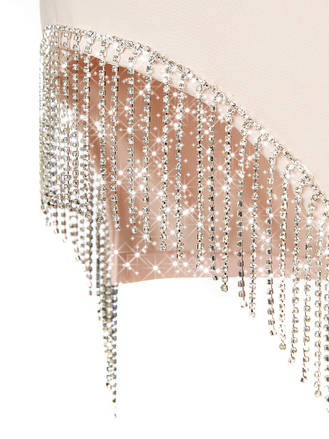 Light Rose Crystal Fringed Skirt Suit, 5 Light Rose Crystal Fringed Skirt Suit, 5