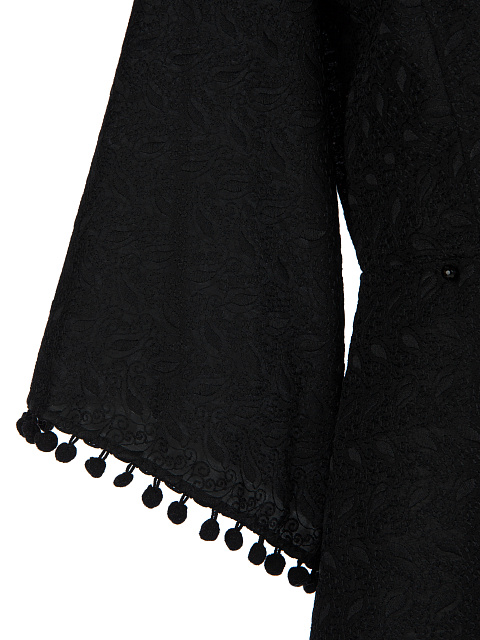 Black Cotton Lace Wrap Mini Dress, 4 Black Cotton Lace Wrap Mini Dress, 4