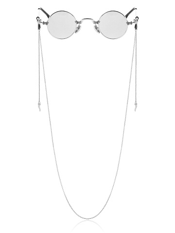 Silver & White Enamel Glasses Chain, 1