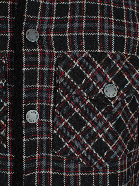Black Checkered Wool & Shearling Jacket, 3 Black Checkered Wool & Shearling Jacket, 3