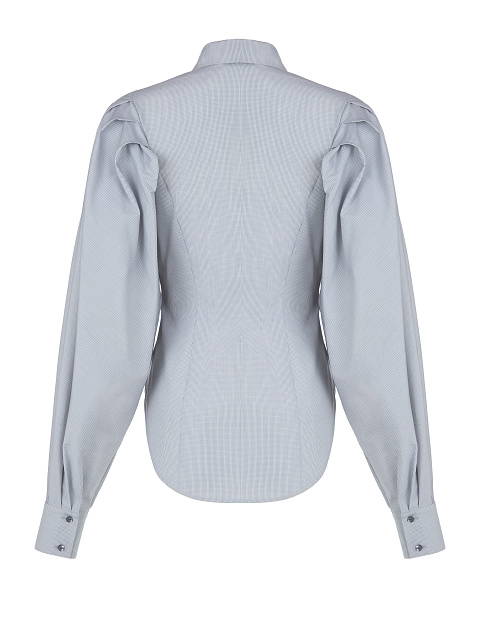Grey Cotton Plaid Shirt, 2