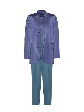 Blue & Purple Top, Pants & Jacket Set, 1