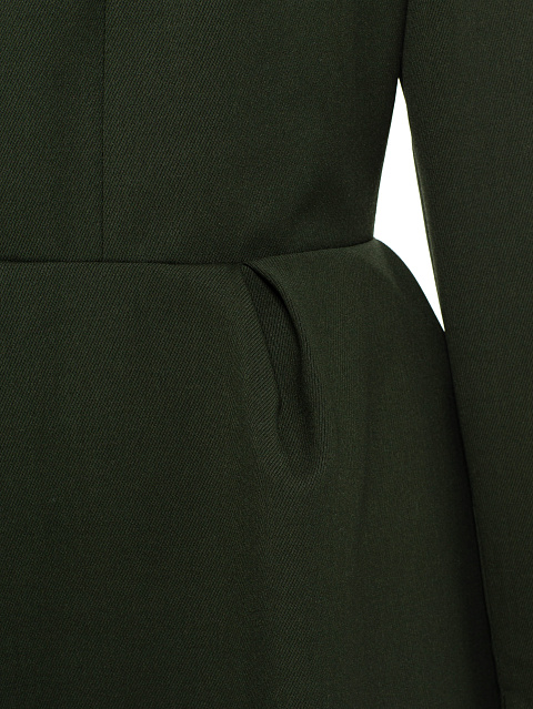 Green Draped Wool Mini Dress, 3 Green Draped Wool Mini Dress, 3