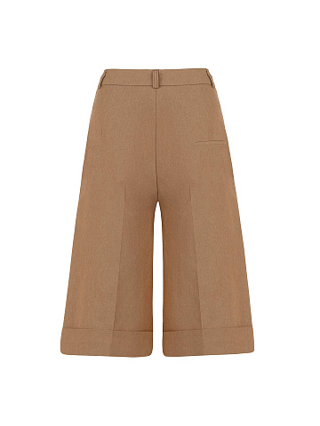 Brown cotton Bermuda shorts made of lightweight cotton, 2