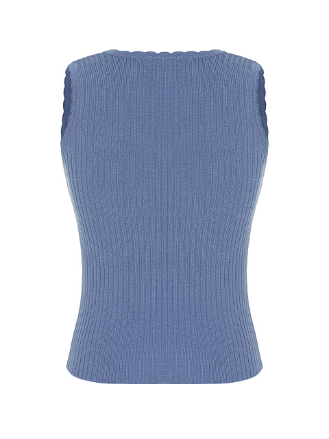 Blue Knitted Noodle Top, 2 Blue Knitted Noodle Top, 2