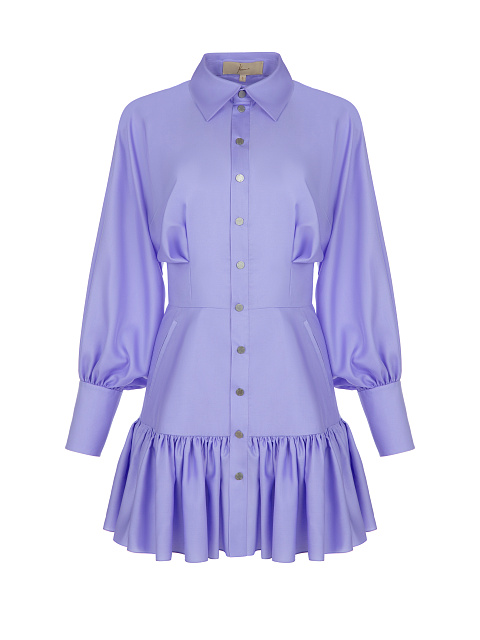 Lilac Cotton Shirt Mini Dress, 1
