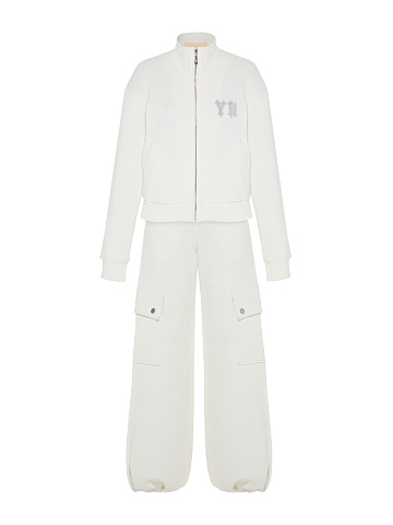 White Jersey Cargo Pants Tracksuit, 2