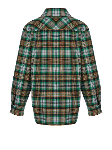 Green Checked Faux Fur Lined Shirt, 2