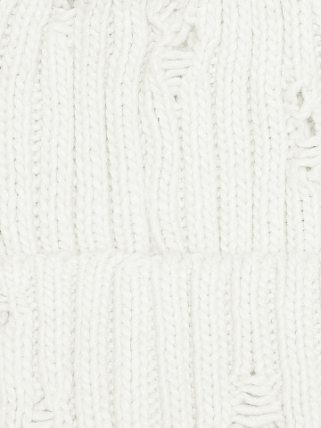 White Distressed Beanie, 2