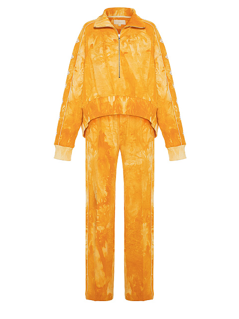 Orange tie-dye tracksuit with cropped sweatshirt and cornflower embroidery, 1 Orange tie-dye tracksuit with cropped sweatshirt and cornflower embroidery, 1