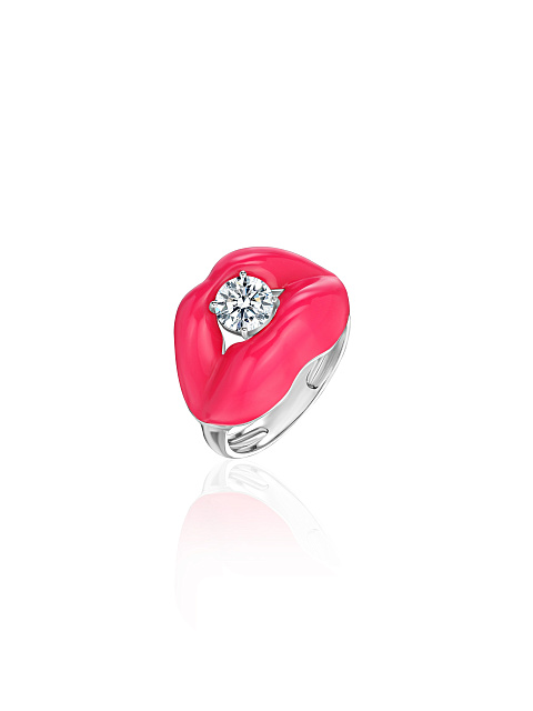 Lips-shaped ring with pink enamel and LG diamond, 1