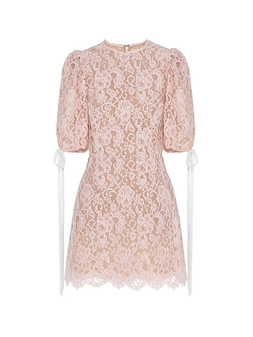 Light Pink Lace Mini Dress, 1