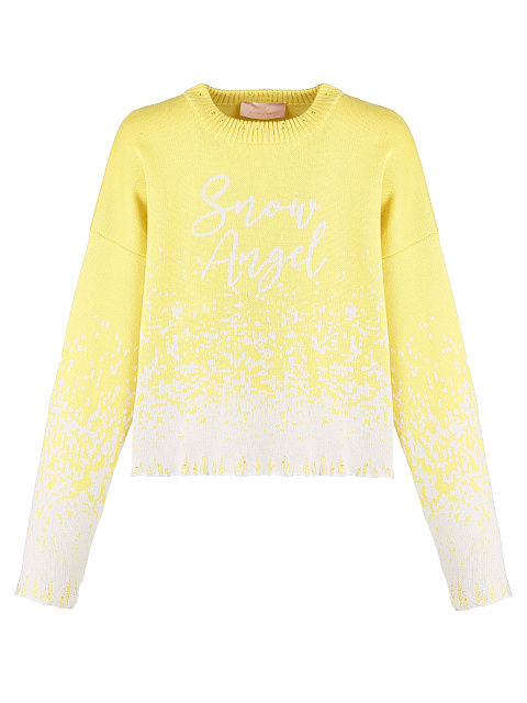 Yellow "Snow Angel" Distressed Sweater, 1 Yellow "Snow Angel" Distressed Sweater, 1