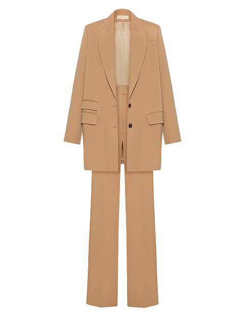 Beige Long Blazer Suit, 1 Beige Long Blazer Suit, 1
