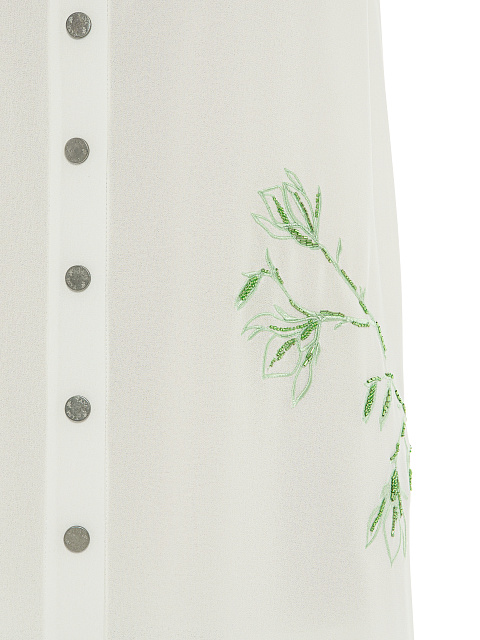 White Embroidered Asymmetrical Mini Dress, 3