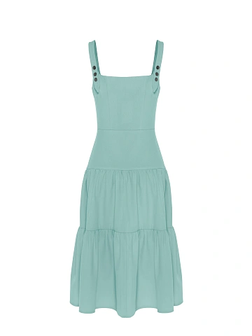 Light turquoise denim midi dress, 2