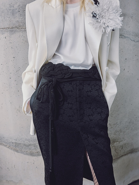 Black jacquard skirt, 4