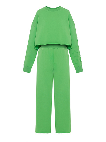 Green cotton tracksuit with stars, 1