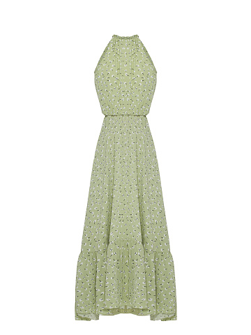 Green Floral Maxi Dress, 1