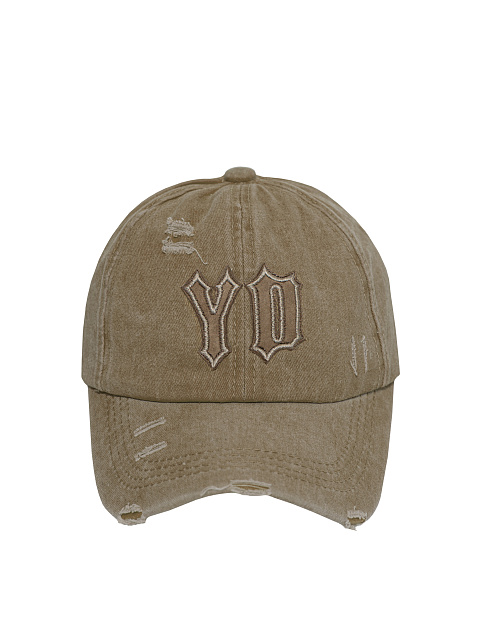 Beige Denim & Suede "YD" Cap, 2 Beige Denim & Suede "YD" Cap, 2