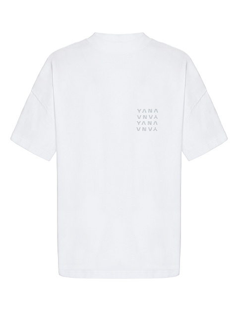 Men's White Printed Cotton T-shirt, 1