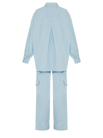 Blue Cotton Printed Shirt & Pants, 2