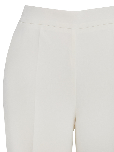 White suit with feather-trimmed blazer and trousers, 4 White suit with feather-trimmed blazer and trousers, 4