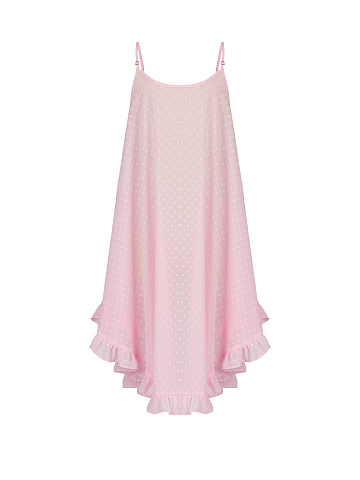 Pink Polka-Dot Chiffon Girl's Sundress, 1